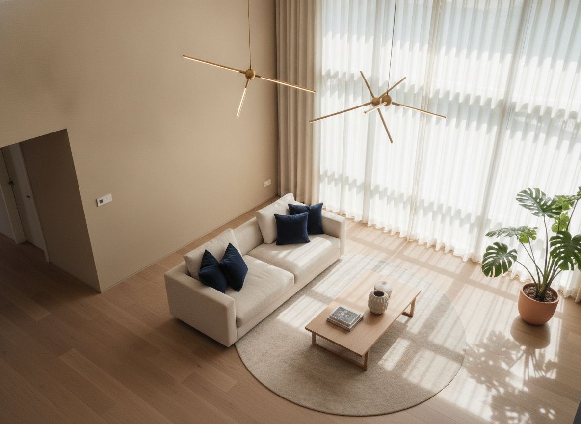 Refined living room interior with natural light