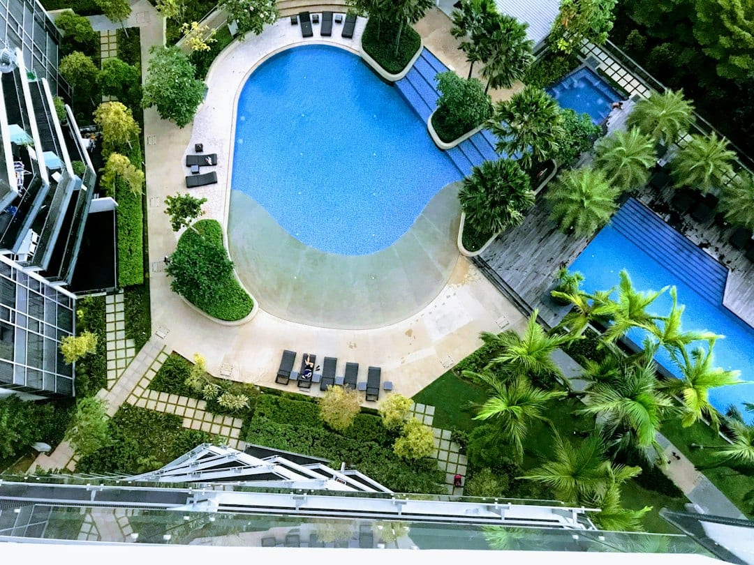 Singapore condominium development with swimming pools