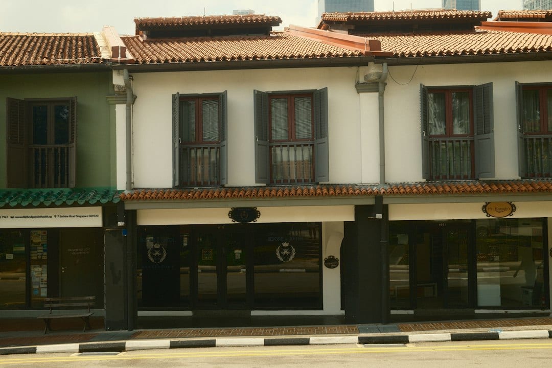 Heritage-style terrace houses along a quiet Singapore street